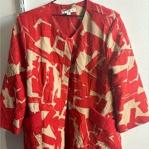 Khaki and red light blazer